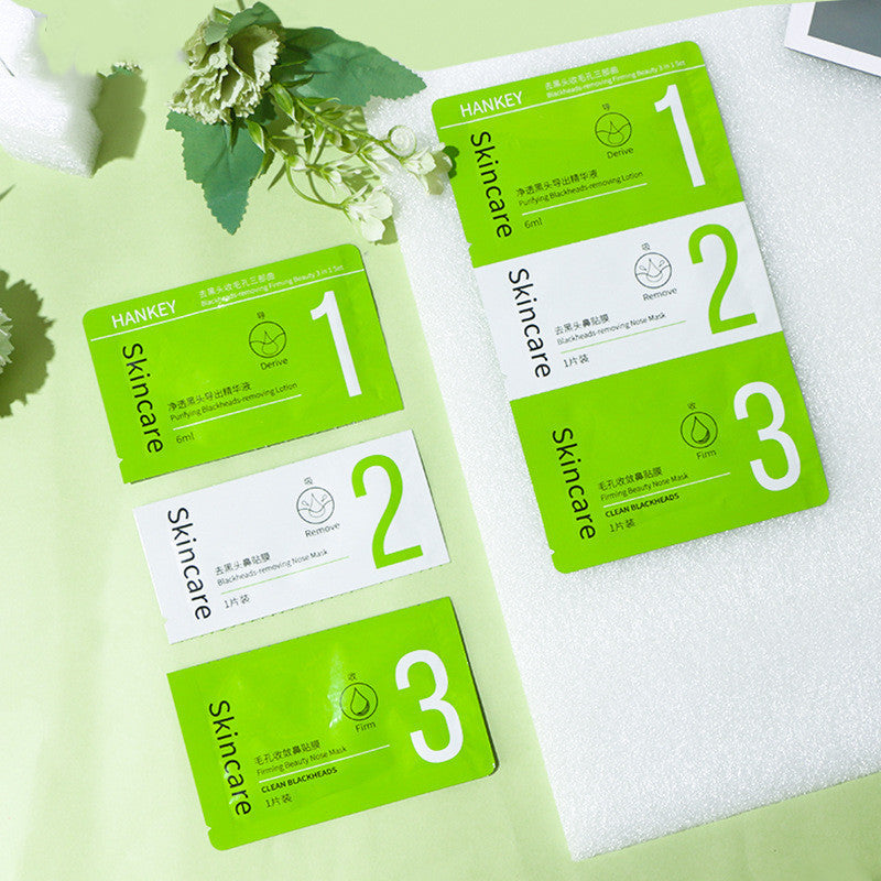 🌿 Nuvia™ 3-Step Nose Patch – Blackhead Remover & Pore Care