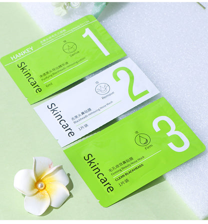 🌿 Nuvia™ 3-Step Nose Patch – Blackhead Remover & Pore Care