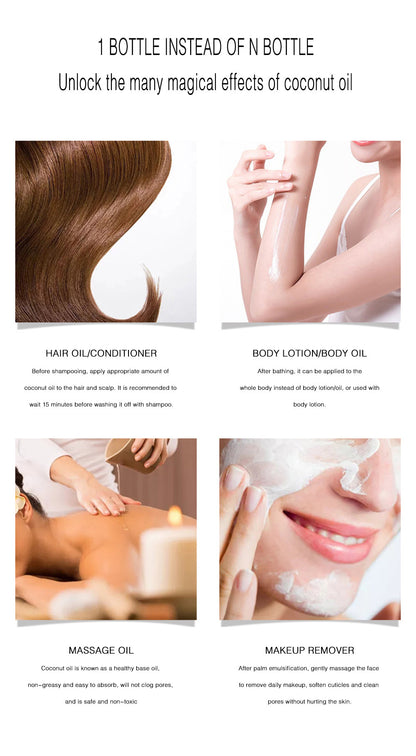 🥥 Nuvia™ 100% Pure Coconut Skin & Hair Oil – Glow Naturally